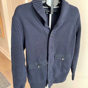 Banana Republic Navy Cotton Shawl Collar Cardigan (Size Medium)